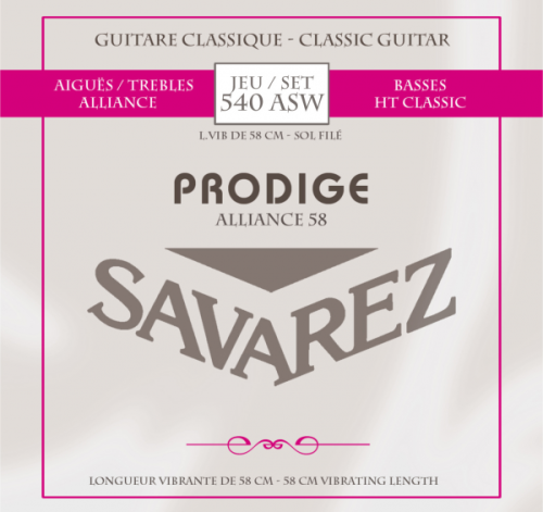 Savarez 540ASW Kinder-Klassikgitarrensaiten PRODIGE Alliance 58, Crystal Nylon, G-wound, Mensur 58-64